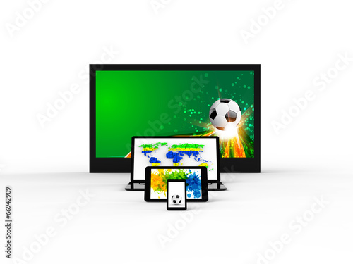 TV screen, nootebook, tablet, smartphone illustration