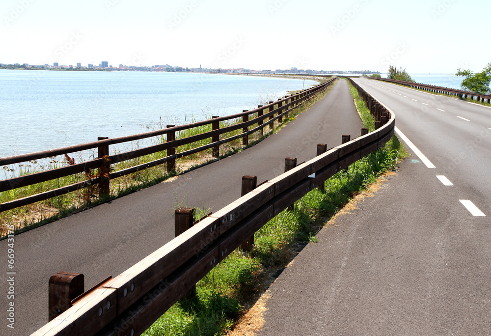 cycling track alongside the sea near