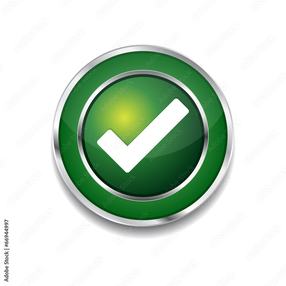 Tick Mark Circular Green Vector Web Button Icon