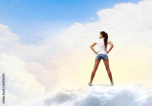 Woman in shorts