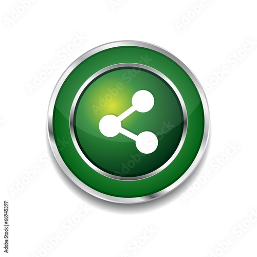 Social Green Vector Icon Button