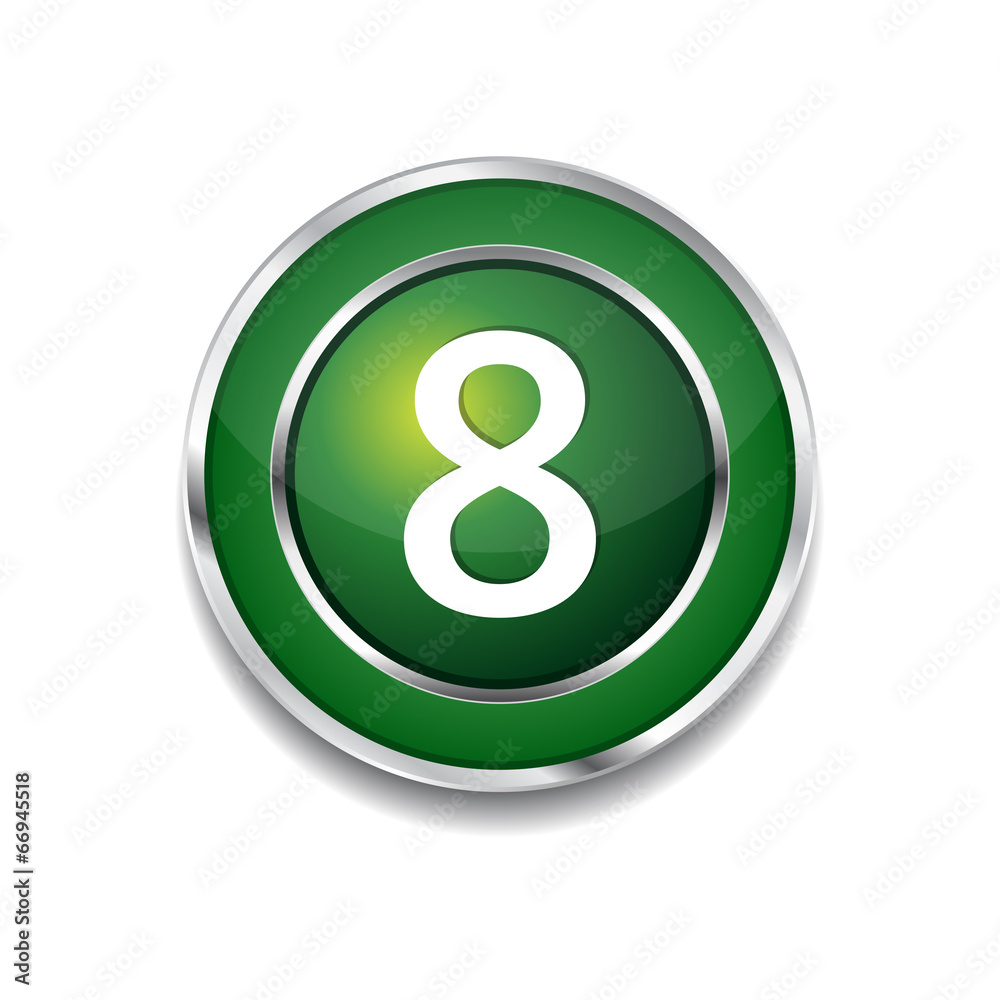 8 Number Circular Vector Green Web Icon Button 8 Number Circular Vector Green Web Icon Button