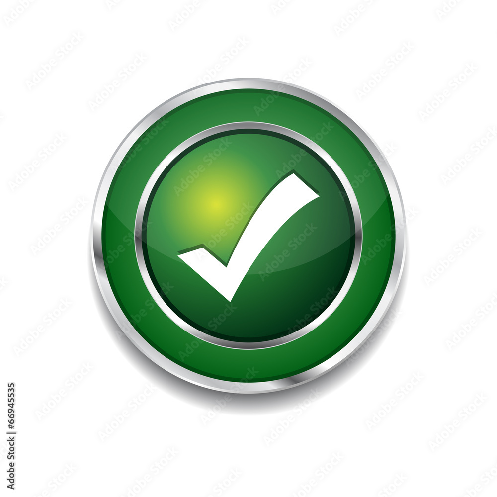 Tick Mark Circular Vector Green Web Icon Button Tick Mark Circular Vector Green Web Icon Button