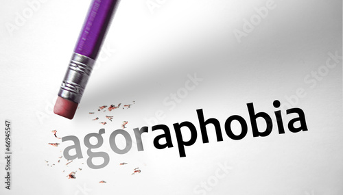 Принти на полотні Eraser deleting the word Agoraphobia