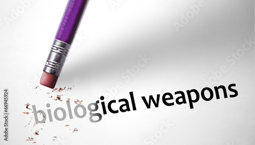 Slika na platnu Eraser deleting the concept Biological Weapons
