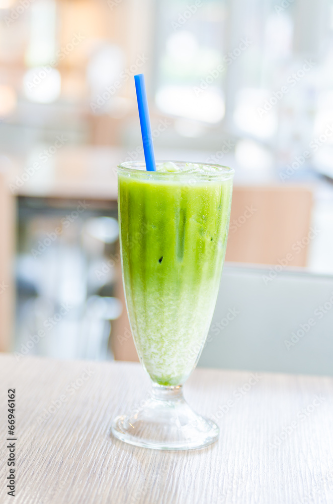 Iced green tea latte