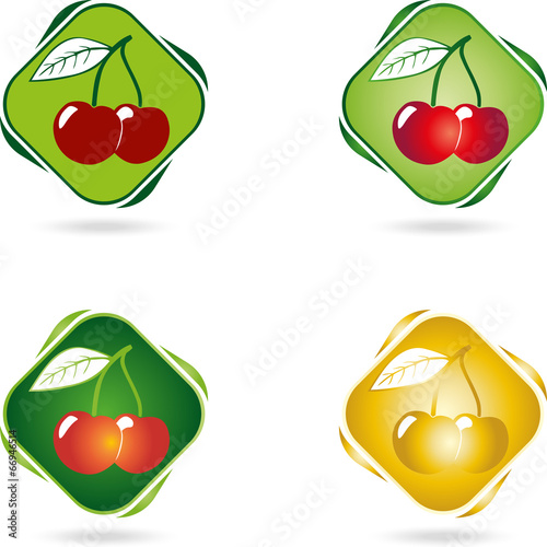Logo, Kirsche, Obst, Vektor