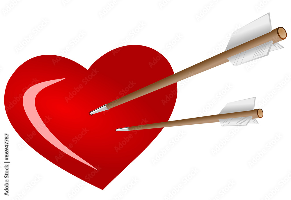 Vector format of two arrows stabbed in heart Vector format of two arrows stabbed in heart