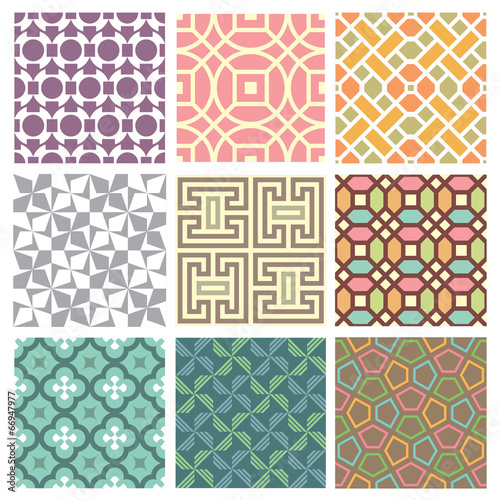 seamless retro patterns collection
