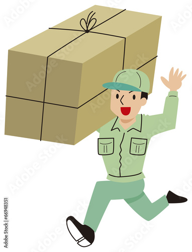 荷物を運ぶ作業マン