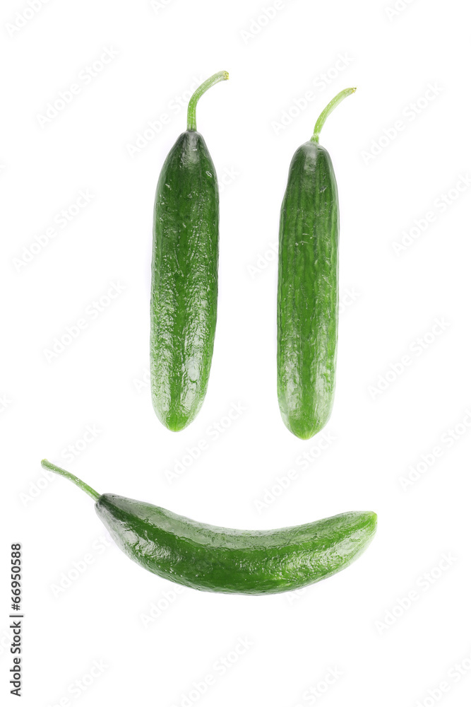 Happy face from cucumbers. Happy face from cucumbers.