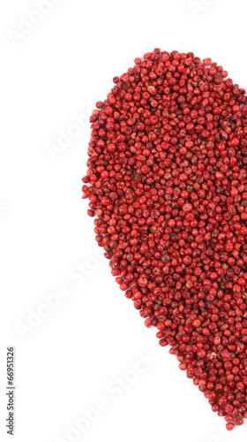 Dried red pepper in shape of heart half.