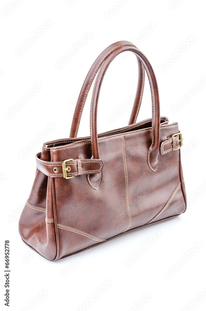 Woman leather bag isolated white background Woman leather bag isolated white background