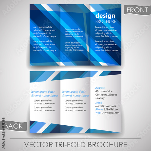 Business tri-fold flyer template, brochure or cover design