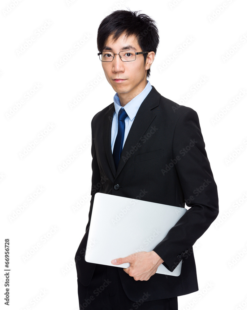 Businessman with laptop computer Businessman with laptop computer