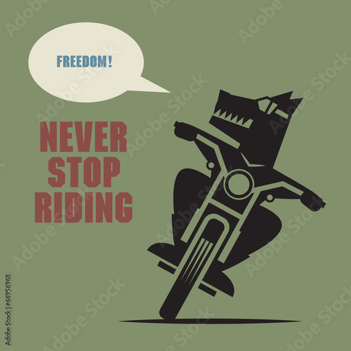 Abstract Bikers label or poster, vector illustration