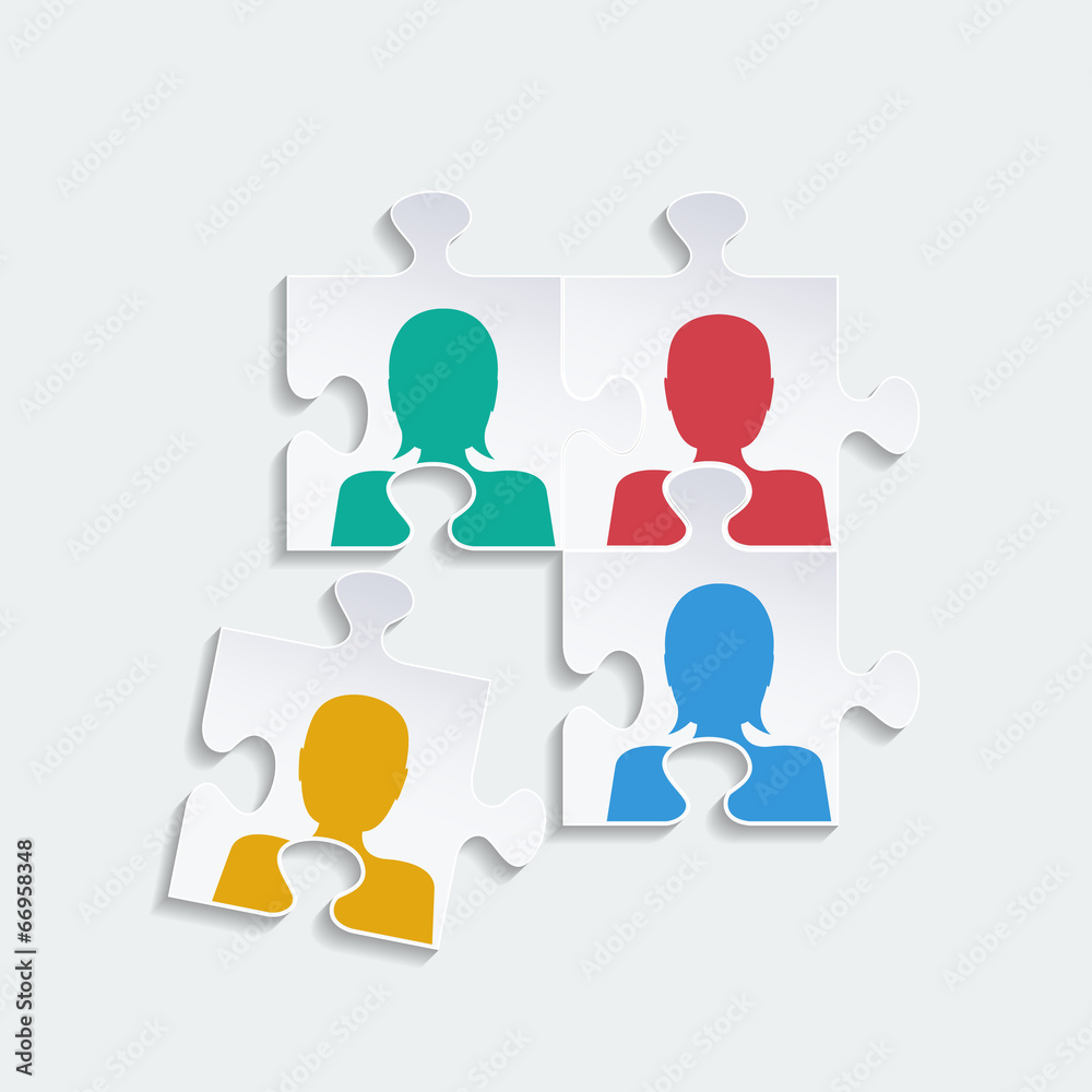 Vector Teamwork Background in puzzle Vector Teamwork Background in puzzle