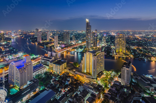 Bangkok cityscape and Chaophraya River © 290712