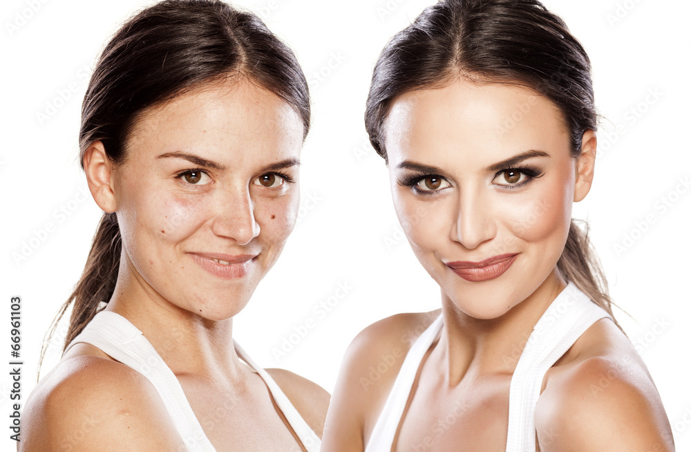 comparison portrait of a girl with and without makeup comparison portrait of a girl with and without makeup