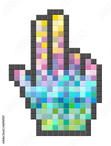 Colorful pixelated computer cursor