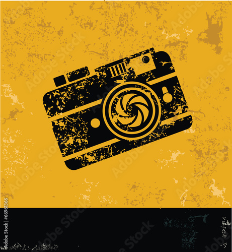 Camera symbol,Grunge vector