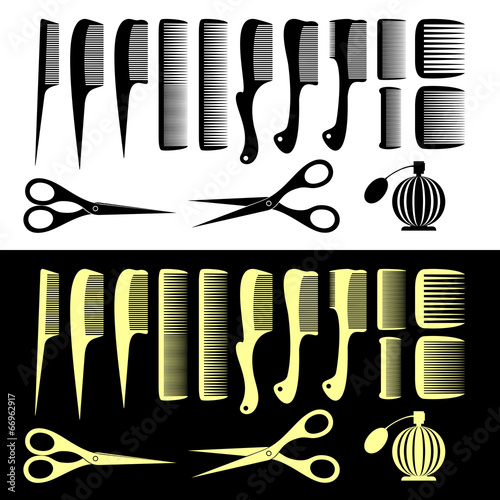 Combs and scissors