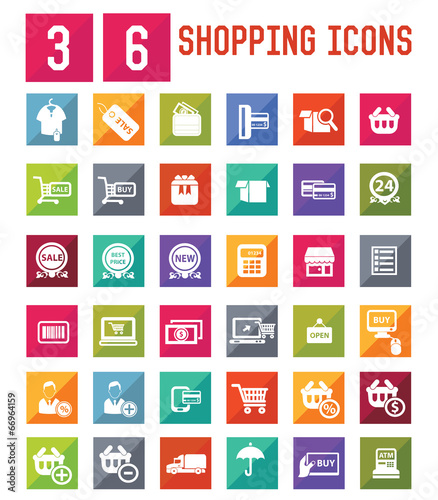 36 Shopping icon set,vector