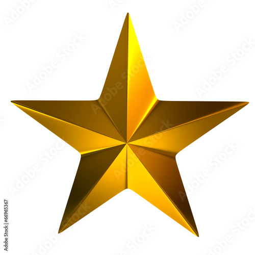 Gold star isolated on white background