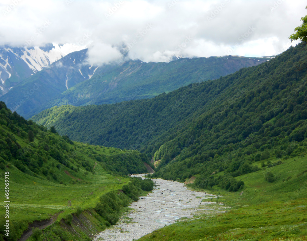 Mountain landscape Caucasus Georgia