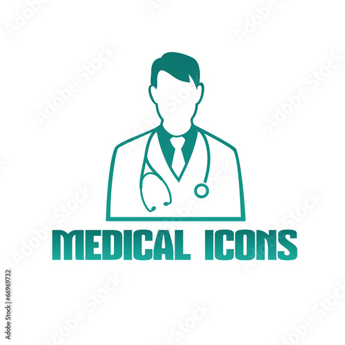 Medical icon with doctor therapist