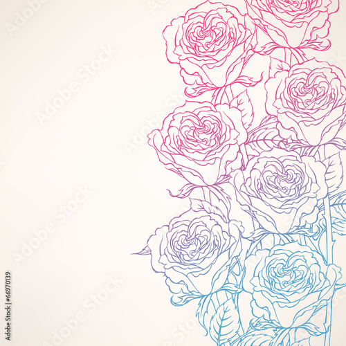 card with beautiful roses