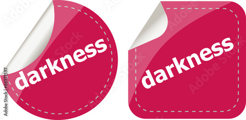 darkness word stickers web button set, label, icon
