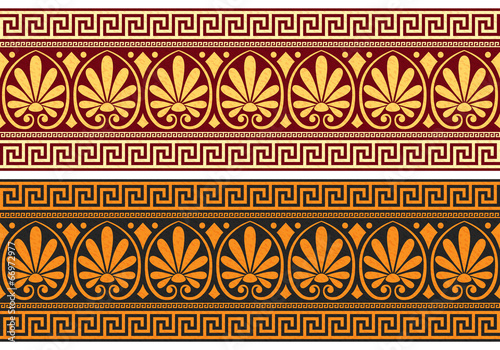 vector frieze with Greek ornament (Meander) photo
