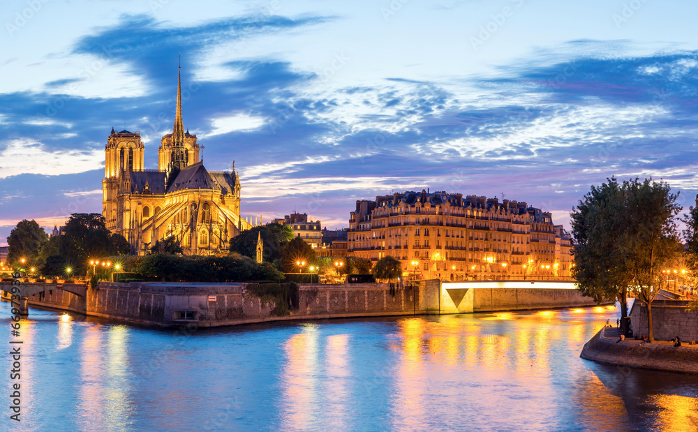 Fototapeta premium Notre Dame Cathedral Panorama