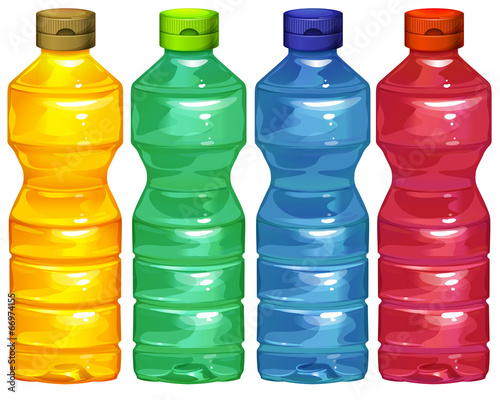 Four water bottles