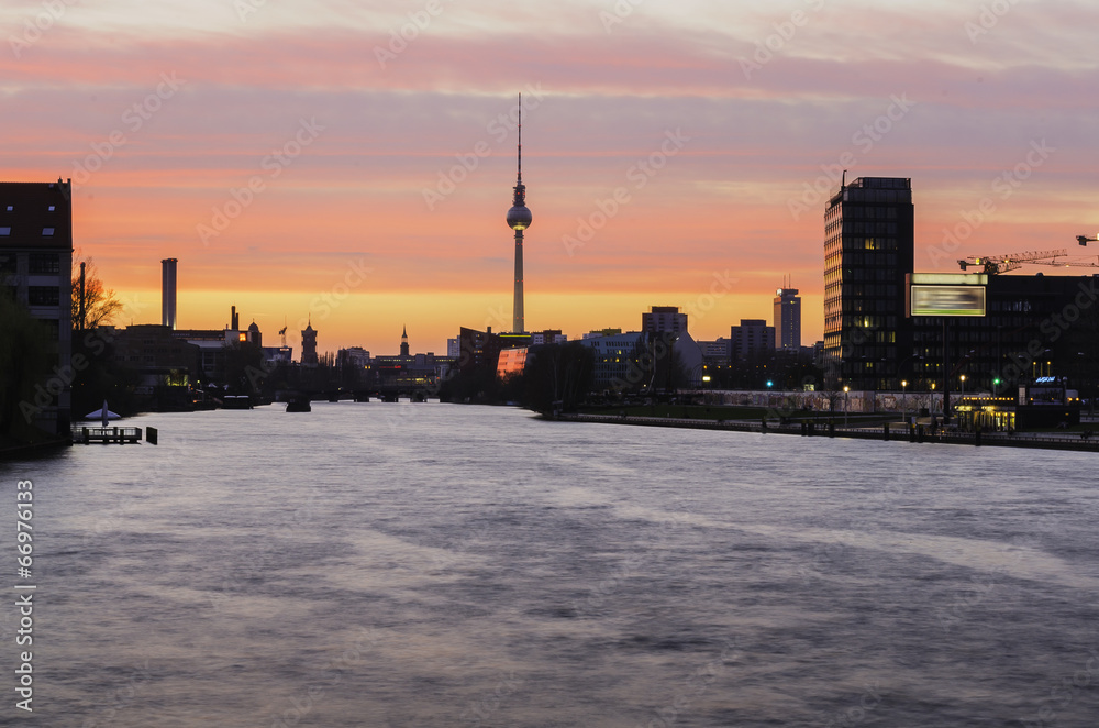 tv tower in berlin, germany, at sunset tv tower in berlin, germany, at sunset