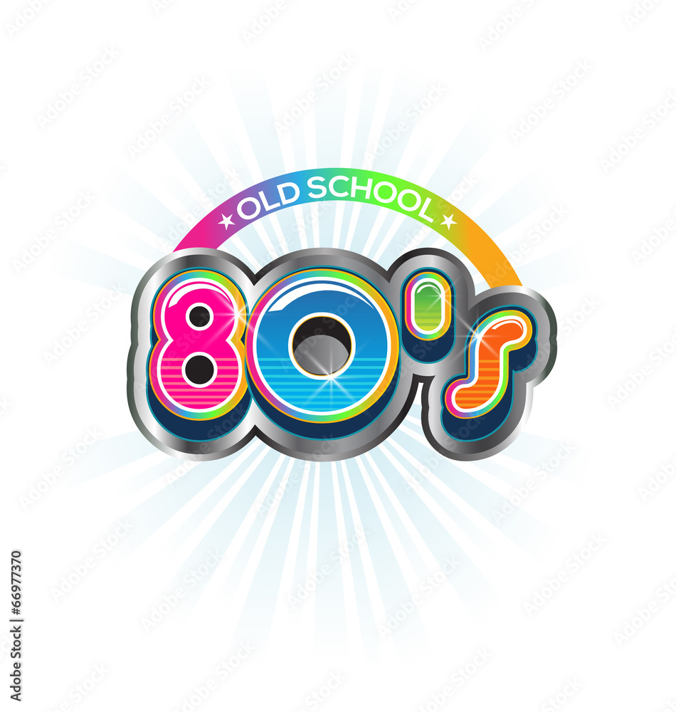 Old School 80s Vintage sign. Vector Color design Stock Vector | Adobe Stock