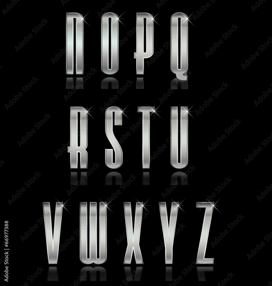 Silver characters group set. Concept of luxury, VIP Silver characters group set. Concept of luxury, VIP