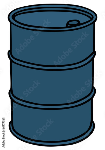 blue metal barrel