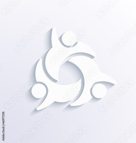 Teammates Social group of people. 3D white vector