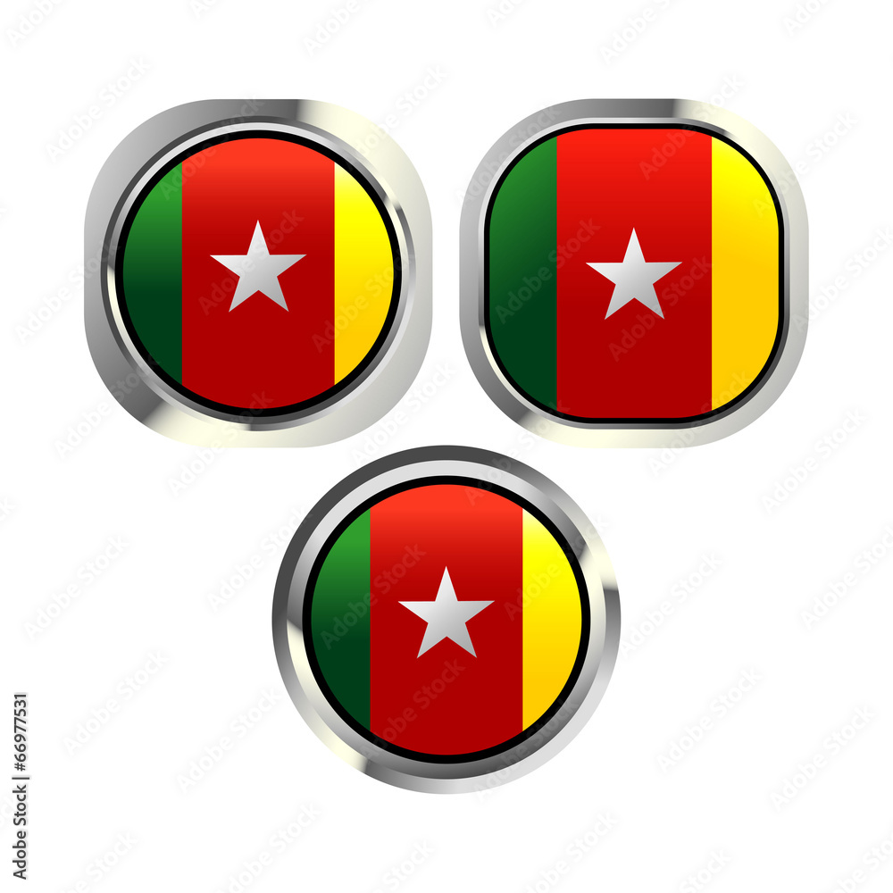 Camaroon flag button Camaroon flag button