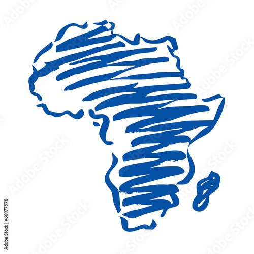 vector drawing map of africa