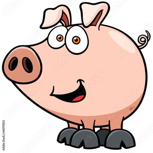 Vector illustration of cartoon pig