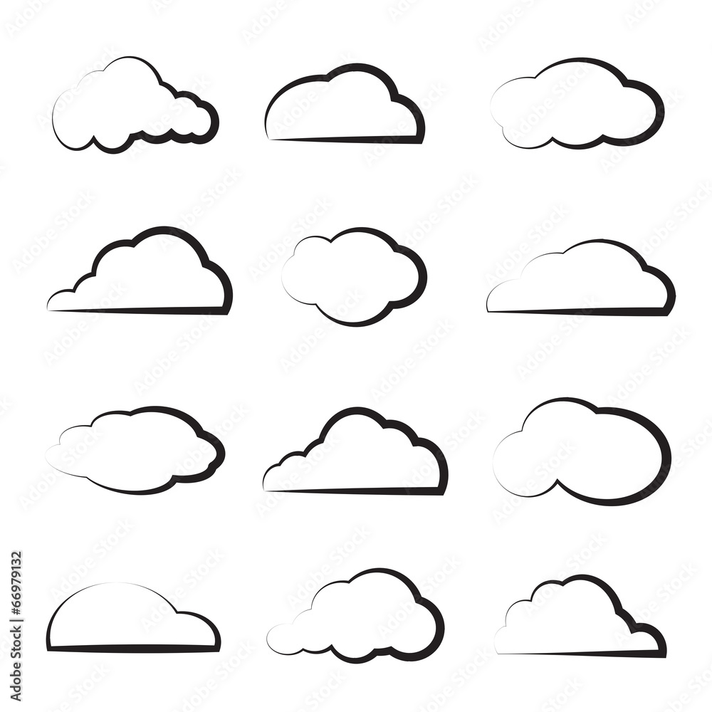 Vector group of clouds Vector group of clouds