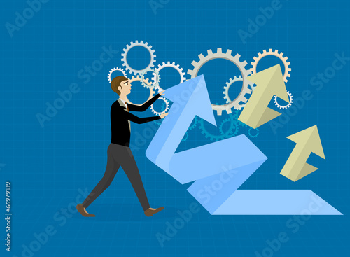 New planing cartoon business concepts background