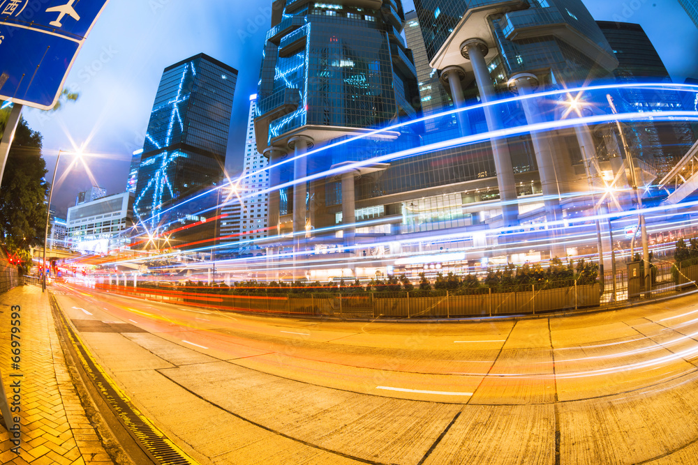 Obraz premium Beautiful scenery of the city at night