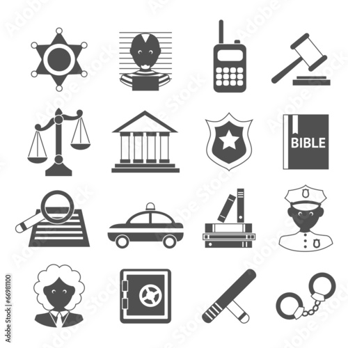 Law icons white and black