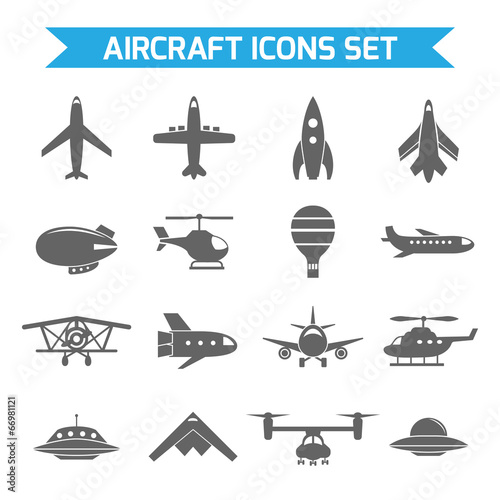 Aircraft Icons Flat