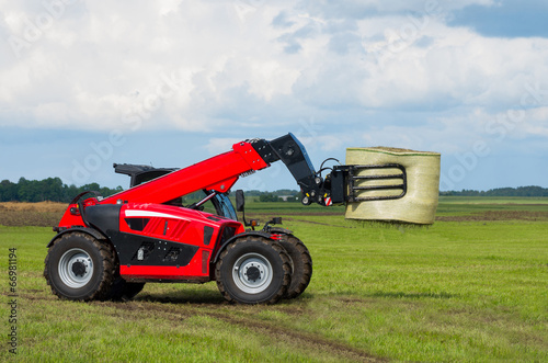 Red telescopic handler