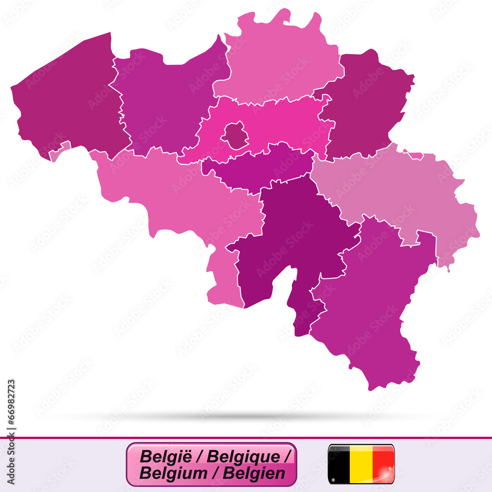Karte von Belgien mit Grenzen